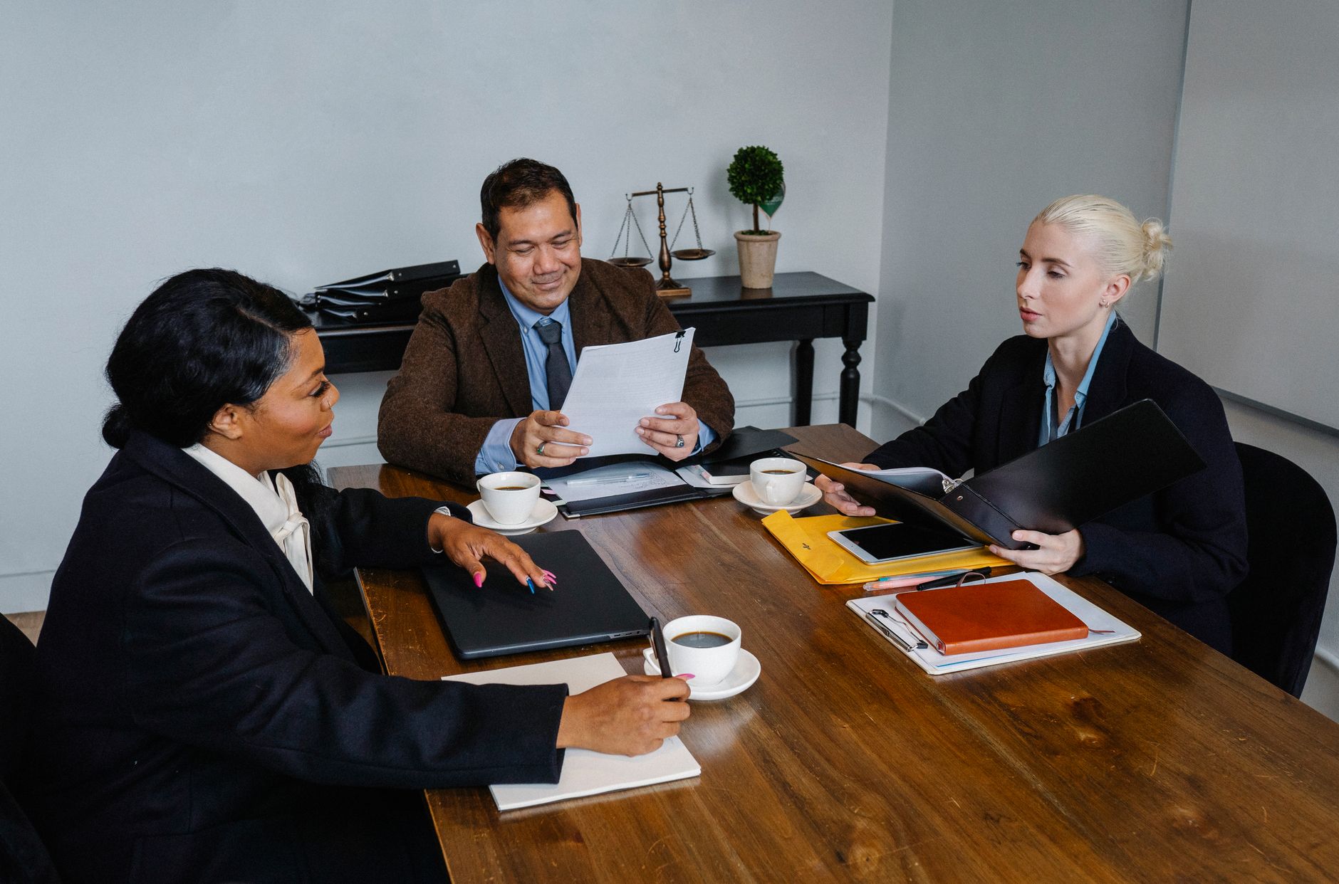 Team reviewing data in an office